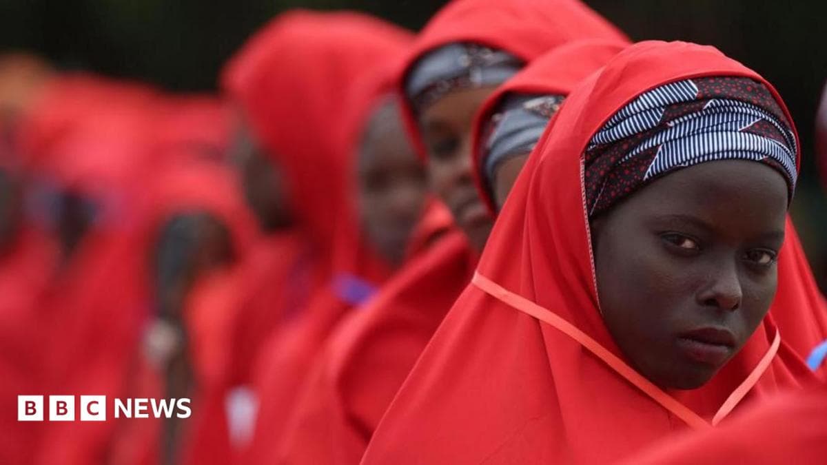 Brides wearing red hijabs from the 2023 Kano mass wedding in Nigeria