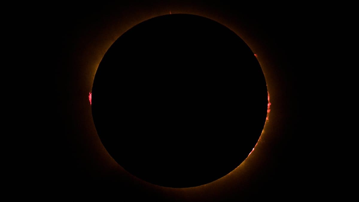 Aerial footage captures total solar eclipse over Spain