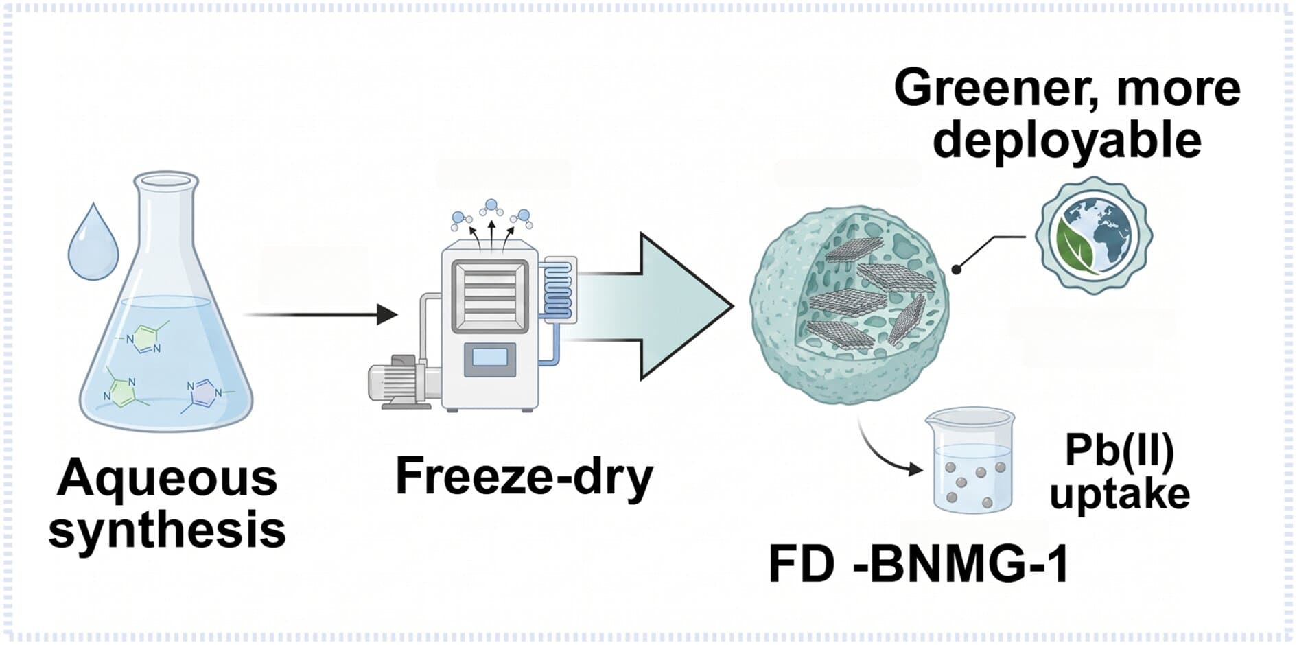 Greener processing makes novel material cheaper for water decontamination